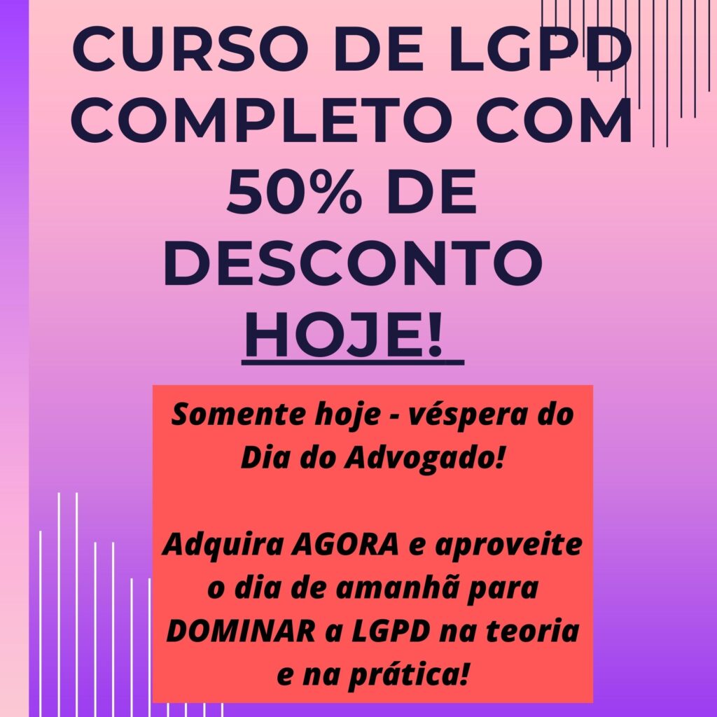 Curso de LGPD com 50% de desconto!
