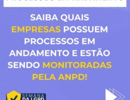 A ANPD e os processos em monitoramento